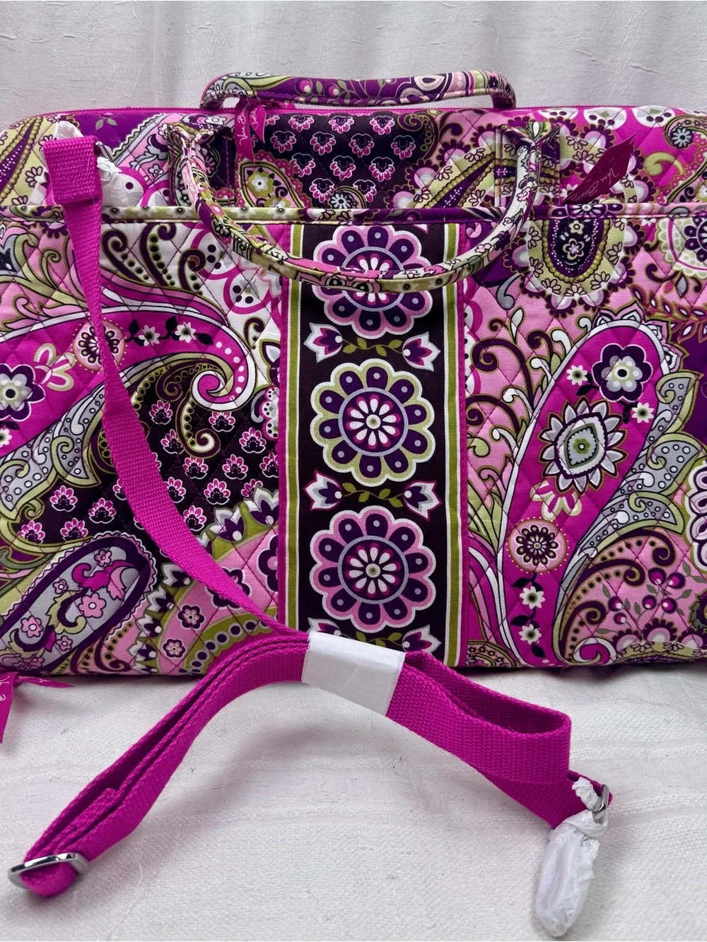 Vera Bradley Laptop Portfolio Hard Shell Computer Travel Very Berry Paisley NWOT